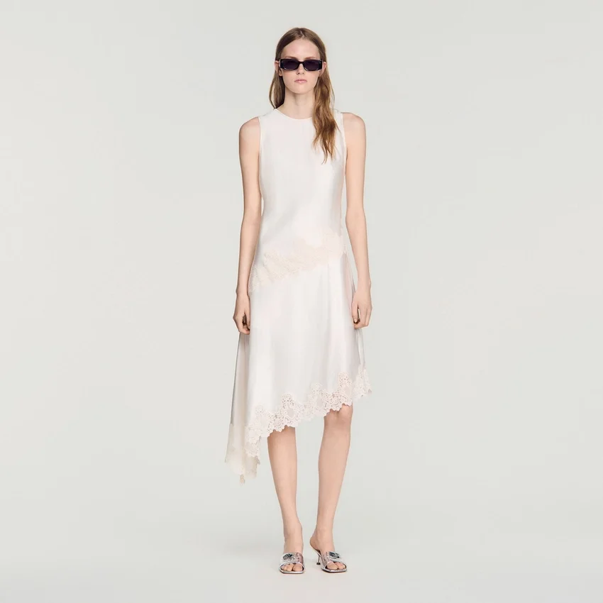 Asymmetric satin-effect dress Asymmetric satin-effect dress
