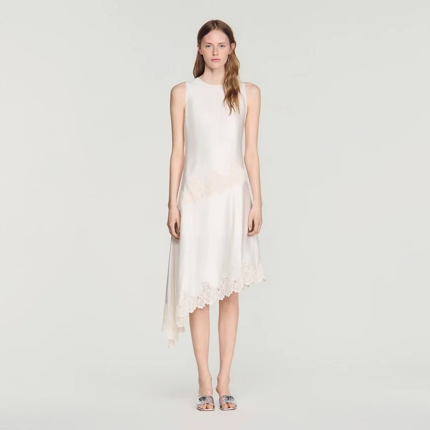 Asymmetric satin-effect dress Asymmetric satin-effect dress