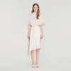 Asymmetrical satin skirt with lace Asymmetrical satin skirt with lace
