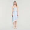 Asymmetrical satin skirt with lace Asymmetrical satin skirt with lace