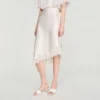 Asymmetrical satin skirt with lace Asymmetrical satin skirt with lace