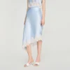 Asymmetrical satin skirt with lace Asymmetrical satin skirt with lace