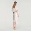 Asymmetrical satin skirt with lace Asymmetrical satin skirt with lace