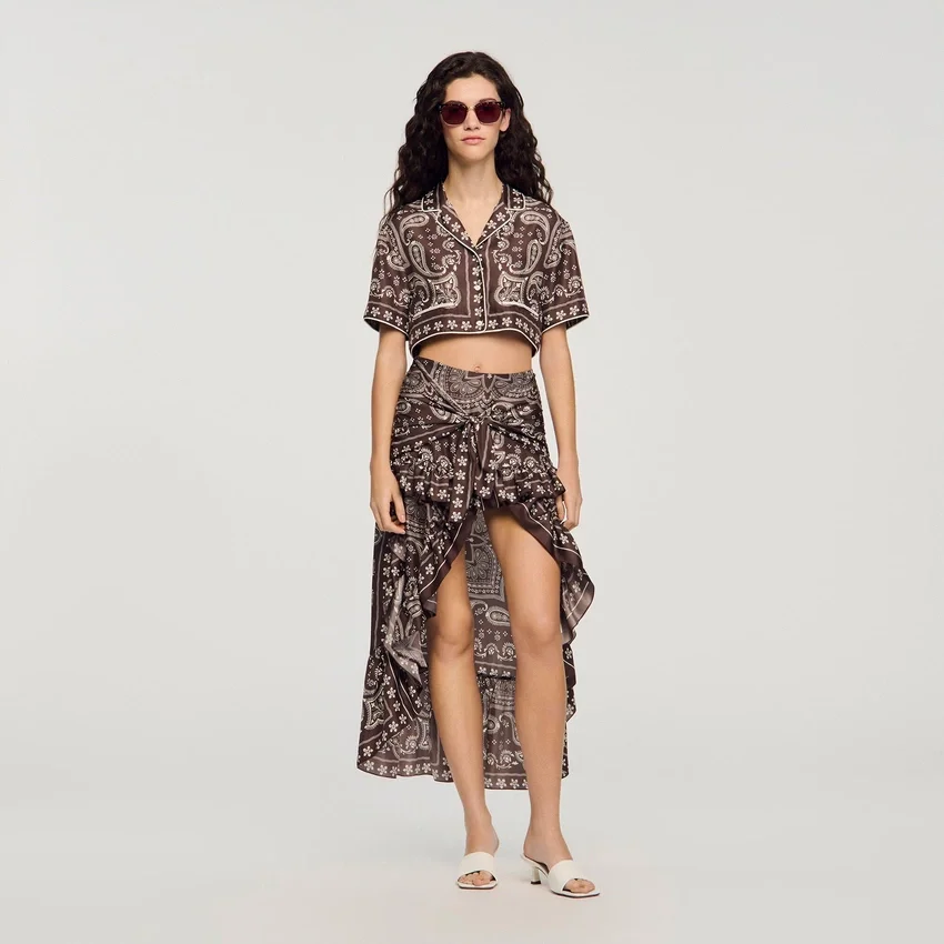Bandana print hi-low skirt Bandana print hi-low skirt