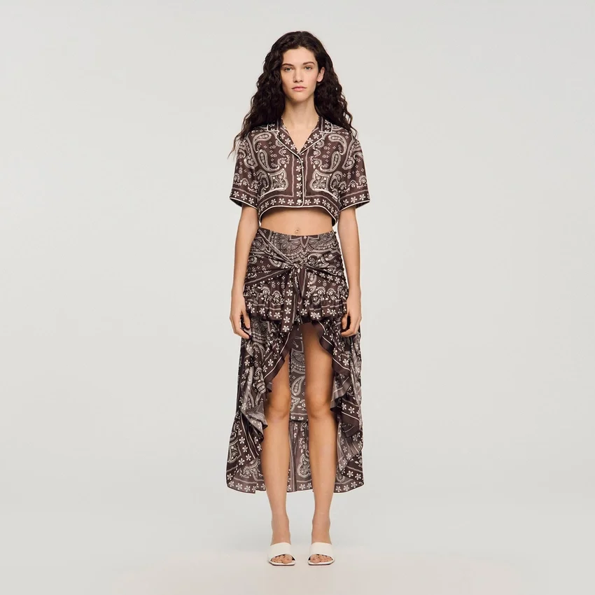 Bandana print hi-low skirt Bandana print hi-low skirt