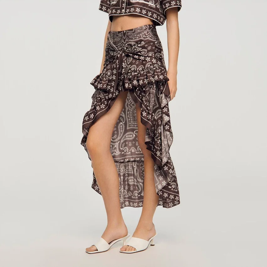 Bandana print hi-low skirt Bandana print hi-low skirt