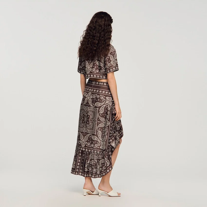 Bandana print hi-low skirt Bandana print hi-low skirt