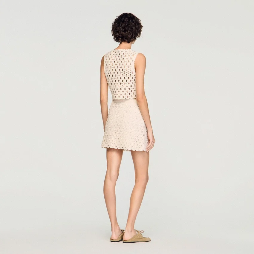 Beaded crochet knit top Beaded crochet knit top