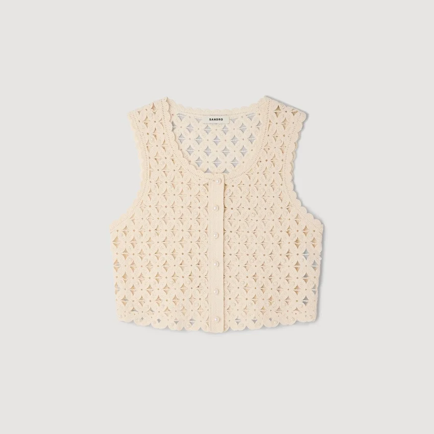 Beaded crochet knit top Beaded crochet knit top