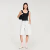 Beaded embroidered cotton vest top Beaded embroidered cotton vest top