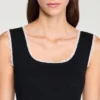 Beaded embroidered cotton vest top Beaded embroidered cotton vest top