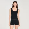 Beaded embroidered cotton vest top Beaded embroidered cotton vest top