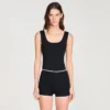 Beaded embroidered ribbed shorts Beaded embroidered ribbed shorts