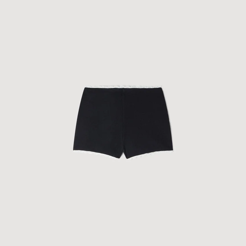 Beaded embroidered ribbed shorts Beaded embroidered ribbed shorts