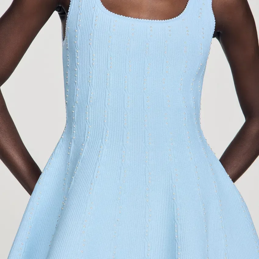 Beaded knit mini dress Beaded knit mini dress