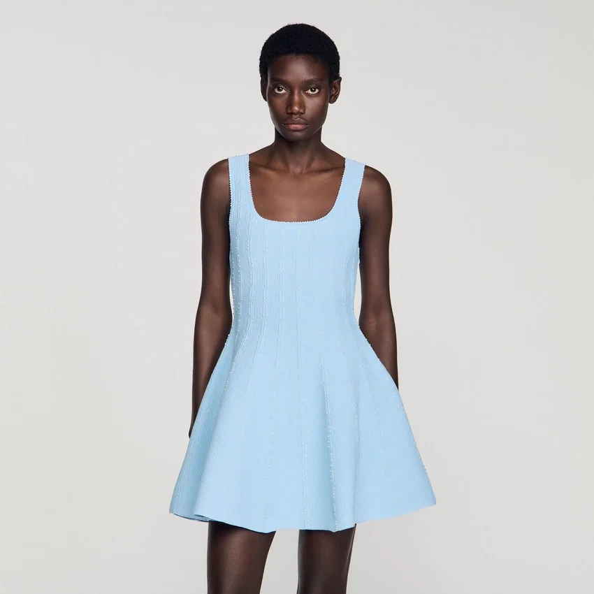 Beaded knit mini dress Beaded knit mini dress