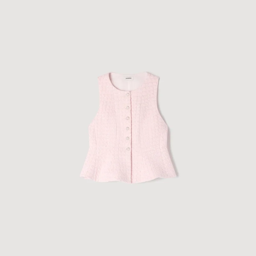 Beaded peplum tweed vest Beaded peplum tweed vest