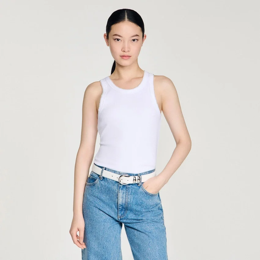 Beaded ribbed vest top Beaded ribbed vest top