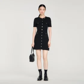 Button-up knit mini dress Button-up knit mini dress