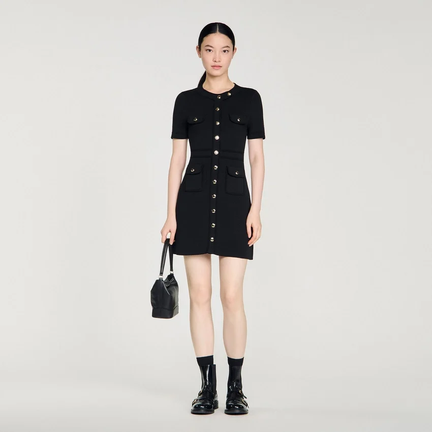 Button-up knit mini dress Button-up knit mini dress