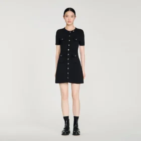 Button-up knit mini dress Button-up knit mini dress