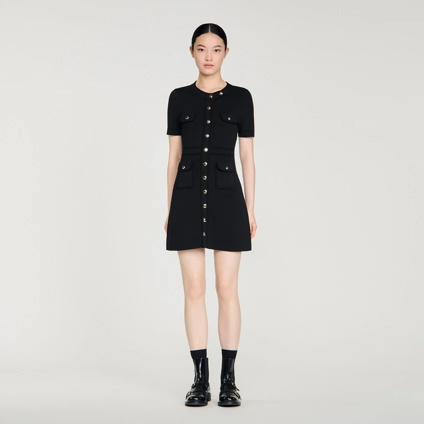 Button-up knit mini dress Button-up knit mini dress