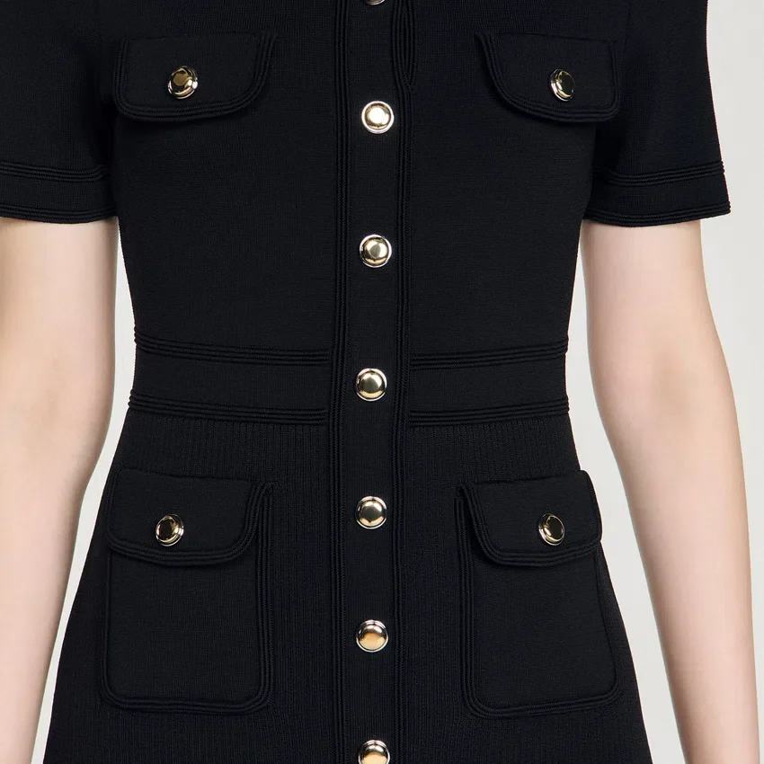 Button-up knit mini dress Button-up knit mini dress