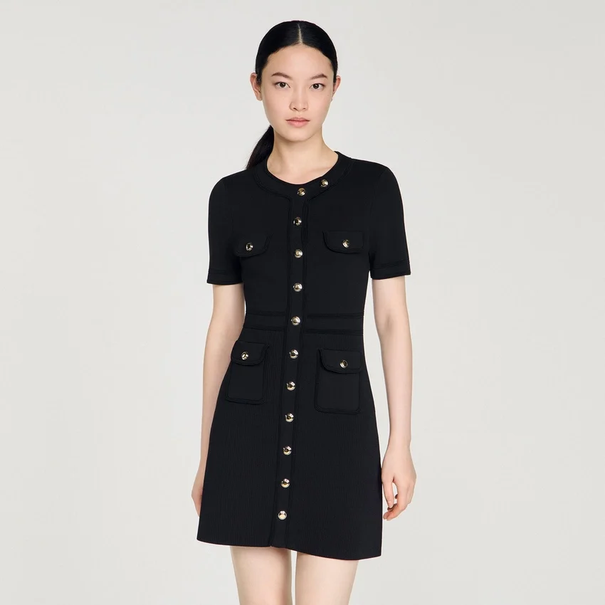 Button-up knit mini dress Button-up knit mini dress