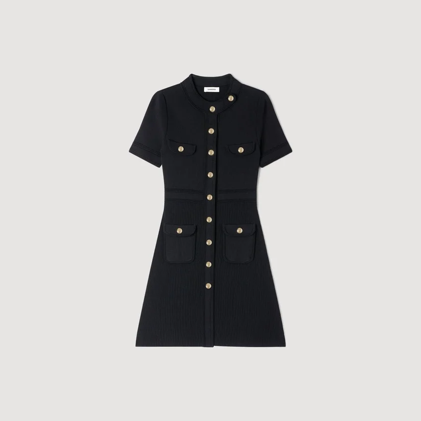 Button-up knit mini dress Button-up knit mini dress