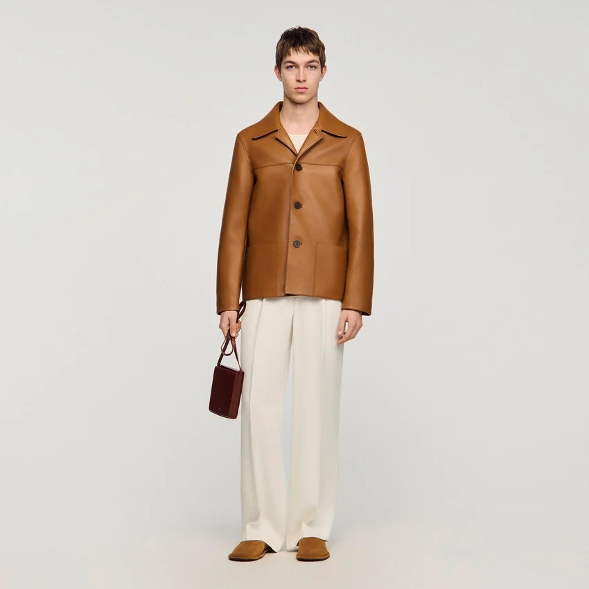 Buttoned lambskin jacket Buttoned lambskin jacket