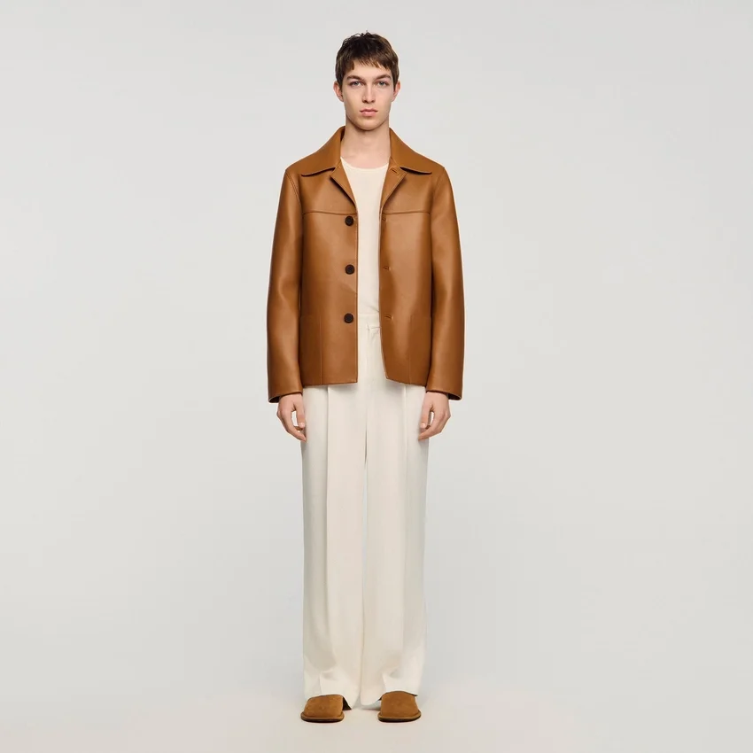 Buttoned lambskin jacket Buttoned lambskin jacket