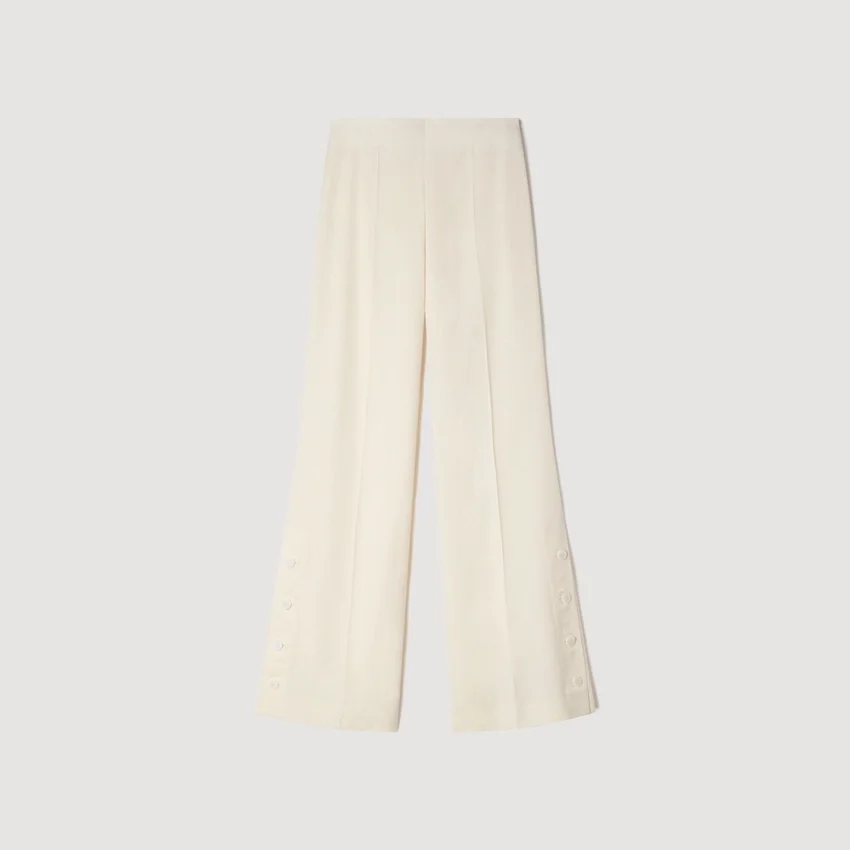 Buttoned-slit straight-leg trousers Buttoned-slit straight-leg trousers