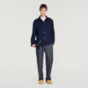 Buttoned wool worker jacket