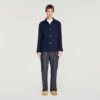 Buttoned wool worker jacket