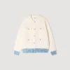 Cardigan with denim details Cardigan with denim details