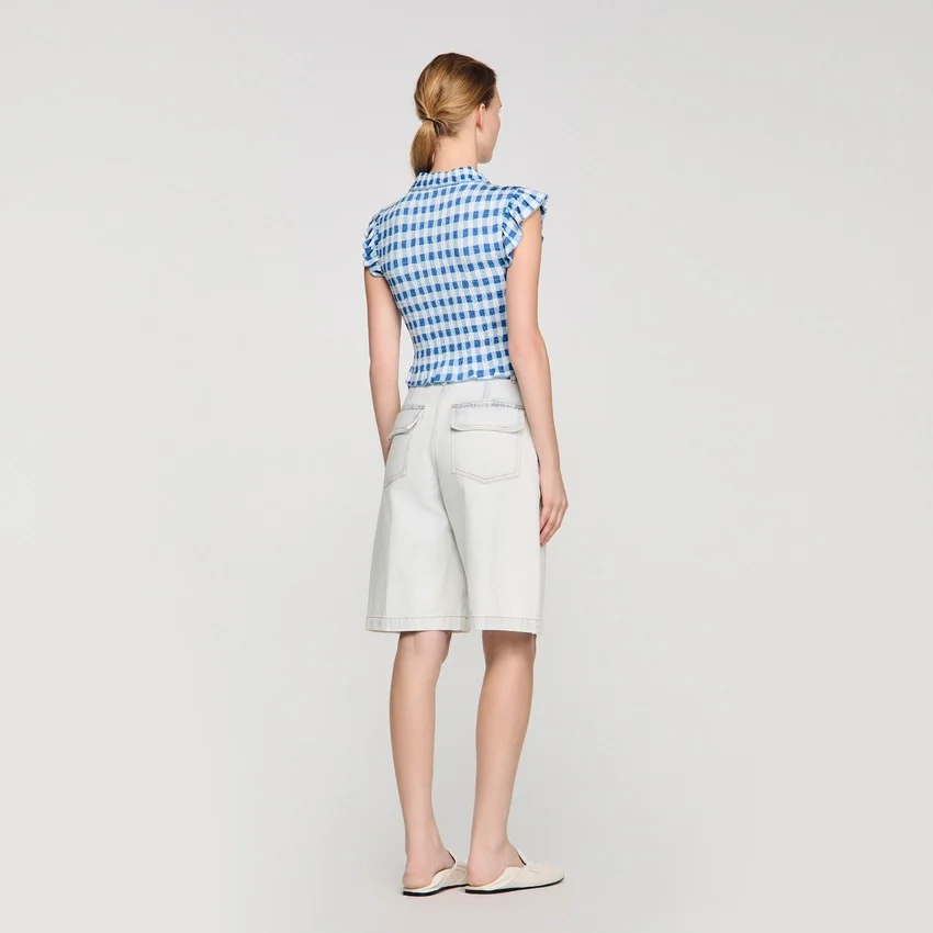 Check smocked shirt Check smocked shirt