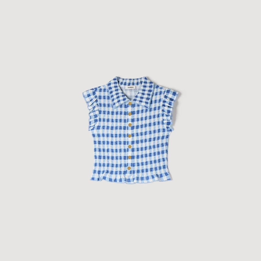 Check smocked shirt Check smocked shirt