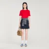 Contrast collar wool sweater