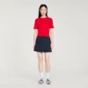 Contrast collar wool sweater