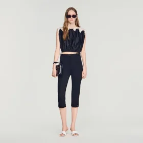 Contrast lace crop top