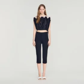 Contrast lace crop top