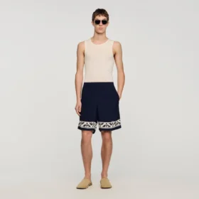 Contrast pattern flowy shorts