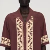 Contrast print loose-fit shirt