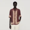 Contrast print loose-fit shirt
