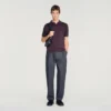 Cotton and silk polo shirt