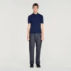 Cotton and silk polo shirt