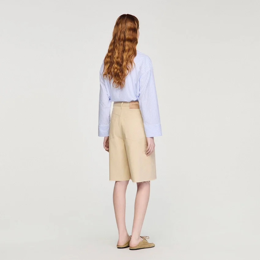 Cotton Bermudas with flower details Cotton Bermudas with flower details