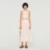 Cotton crop top with lace trim Cotton crop top with lace trim