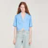 Cotton shirt with beaded trim Cotton shirt with beaded trim
