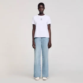 Cotton T-shirt with embroidery